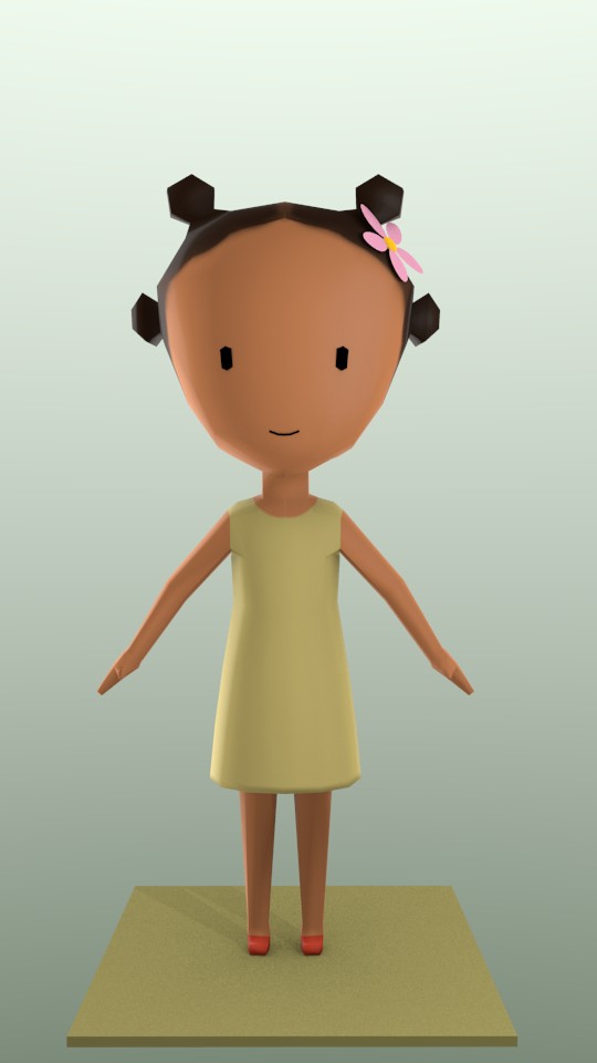 Low Poly African Girl preview image 1